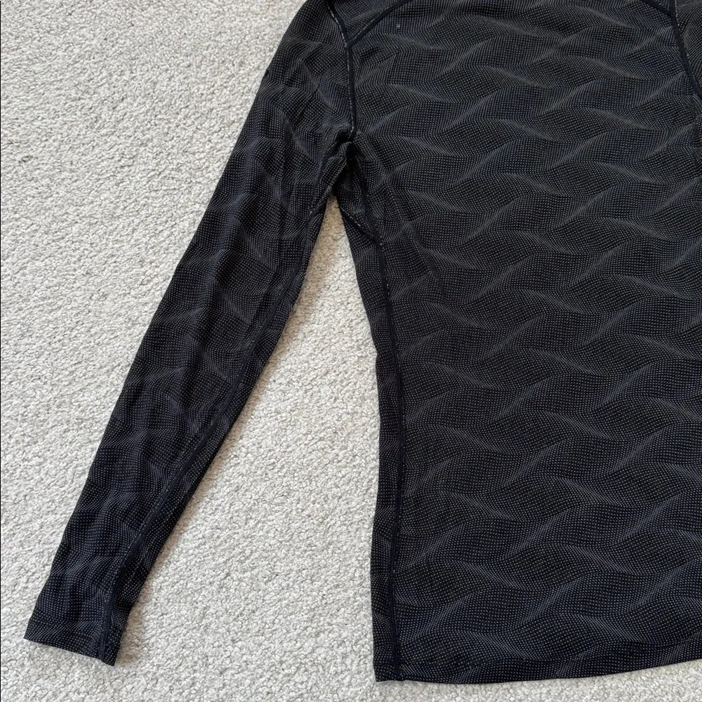 Icebreaker Merino 200 Half-Zip Long Sleeve Base Layer Shirt Black Print SzS - Picture 8 of 11